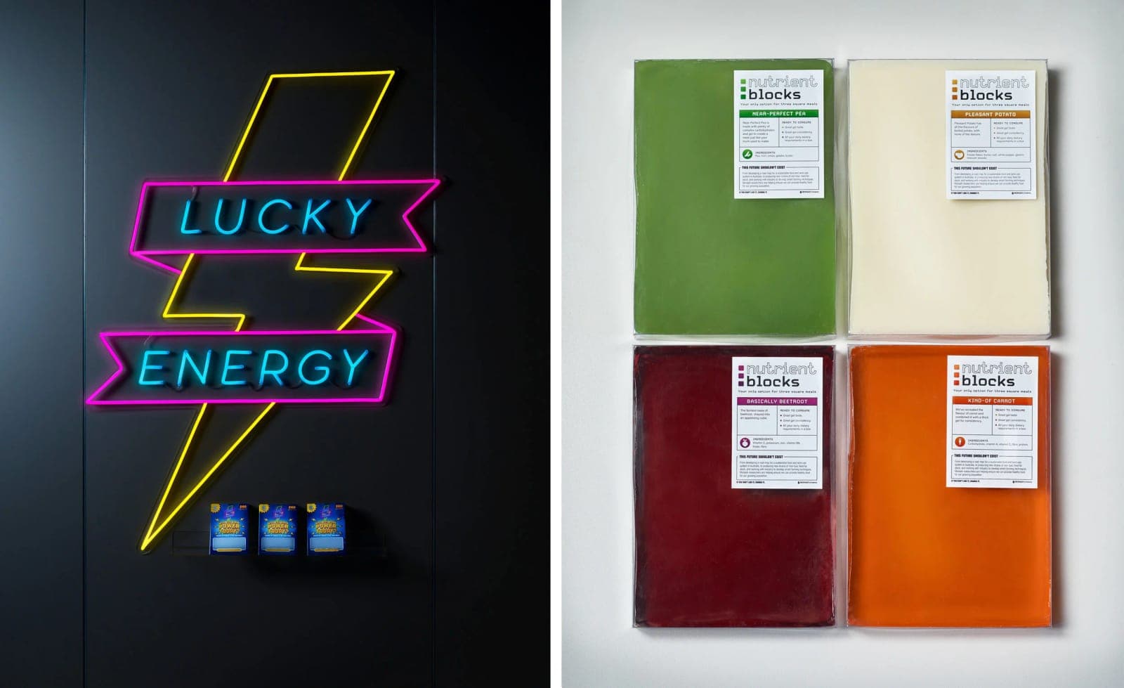 Lucky Energy Lotto Cards and Nutrient Blocks